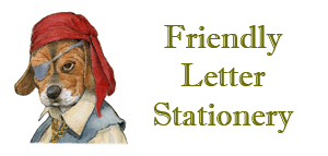 Paper for writing a friendly letter… with full-color art from Jim Harris picture books. Pictures of dogs and more.